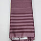 Premium Raw Silk Saree – Dusty Lavender with Deep Mauve Striped Pallu
