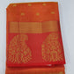 Peach Coral Dual Shade Tussar Semi Silk Saree with Rose Pink Zari Border