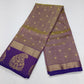 Lavender Grey Dual Shade Tussar Semi Silk Saree with Royal Purple Zari Border