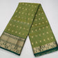 Pista Green Dual Shade Tussar Semi Silk Saree with Emerald Green Zari Border