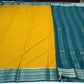 Mysore Silk Saree in Mustard Yellow with Bottle Green Silver Zari Border & Pallu