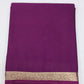 Mysore Silk Saree in Royal Purple with Gold Zari Border & Striped Pallu