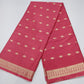 Mysore Silk Coral Pink Saree with Traditional Gold Zari Buttas & Elegant Woven Border