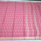 Mysore Silk Coral Pink Saree with Traditional Gold Zari Buttas & Elegant Woven Border
