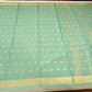 Mysore Silk Light Aqua Green Saree with Gold Zari Buttas & Traditional Gold Border