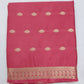 Mysore Silk Coral Pink Saree with Traditional Gold Zari Buttas & Elegant Woven Border