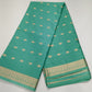 Mysore Silk Light Aqua Green Saree with Gold Zari Buttas & Traditional Gold Border