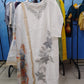 Elegant Ivory White Ready-Made Salwar Suit with Silver Floral Embroidery & Printed Dupatta