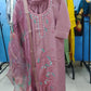 Elegant Dusty Mauve Pink  Salwar Suit with Floral Embroidery & Organza Dupatta