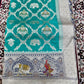 Bridal Teal Green Banarasi Silk Saree with Rich Silver Zari Elephant Pallu