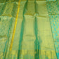 Elegant Olive-Moss Green with Turquoise Zari Accents
