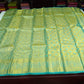Elegant Olive-Moss Green with Turquoise Zari Accents