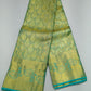 Elegant Olive-Moss Green with Turquoise Zari Accents