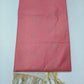 Rose Gold Silk Cotton Suit Set with Dual-Tone Striped Dupatta