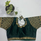 Emerald Green Bridal Readymade Blouse with Sleeves (32–42 Size Extendable)