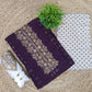 Elegant Wine Purple Embroidered Unstitched Salwar Suit with Printed Dupatta