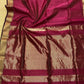 Pure Maheshwari Handloom Silk Saree in Rani Pink with Gold Border