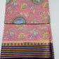 Mysore Silk Kalamkari Saree in Pastel Pink with Royal Blue Pallu