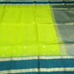 Elegant Lime Green & Bottle Green Pure Silk Handloom Saree with Antique Gold Zari Pallu