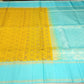 Pure Silk Handloom Soft Silk Saree in Mustard Yellow and Ice Blue