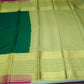 Pure Mysore Silk Saree in Emerald Green & Antique Gold with Rich Zari Border