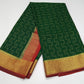 Emerald Green & Rose Pink Pure Mysore Silk Saree with Traditional Gold Zari Border