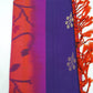 Pure Handloom Silk Pochampally Saree – Royal Violet with Coral Floral Ikat Pallu