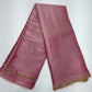 Graceful Blush Pink Space Silk Jimmy Choo Saree with Antique Gold Designer Border