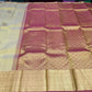 Dual Tone Saree in Ivory Lemon Yellow with Rose Pink Rich Zari Pallu