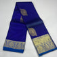 Royal Blue & Silver Blue Pure Handloom Silk Kanjivaram Saree