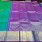 Dual Tone Saree – Emerald Green & Royal Violet with Rich Gold Zari Pallu
