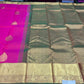 Dual Tone Saree – Rani Pink & Bottle Green with Rich Zari Weaving