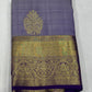 Dual Tone Saree – Lavender Grey & Royal Purple with Rich Zari Pallu