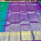 Kanjivaram Saree – Aqua Green & Magenta Purple Dual Tone