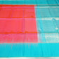 Pure Handloom Soft Silk Dual Tone Saree with Meena Zari – Rani Pink & Aqua Blue