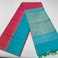 Pure Handloom Soft Silk Dual Tone Saree with Meena Zari – Rani Pink & Aqua Blue