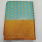 Semi Silk Butta Saree –Aqua Blue with Antique Gold Rich Zari Border & Grand Pallu