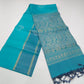 Pure Handloom Soft Silk Saree – Aqua Blue & Steel Grey with Rich Zari Pallu