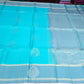 Pure Handloom Soft Silk Saree – Aqua Blue & Steel Grey with Rich Zari Pallu