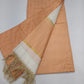 Peach Blush Cotton Silk Unstitched Salwar Suit with Ivory Zari Border Dupatta