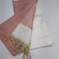 Premium Dusty Rose Cotton Silk Unstitched Salwar Suit with Ivory Striped Dupatta