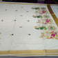 Elegant Kerala Cotton Saree with Paisley Floral Embroidery & Golden Kasavu Border