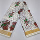 Traditional Kerala Cotton Saree with Folk Dance Print & Golden Kasavu Border