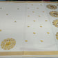 Kerala Cotton Saree with Golden Swan Mandala Motif & Temple Gold Border