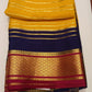 Pure Mysore Silk Saree in Mustard Yellow & Royal Blue