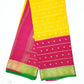 Pure Mysore Silk Saree in Golden Yellow & Rani Pink with Zari Buttas