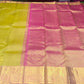 Kanjivaram Dual Tone Saree – Olive Gold & Rani Pink with Rich Zari Weaving