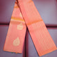 Kanjivaram Borderless Saree – Sunset Orange & Aqua Green with Rich Zari