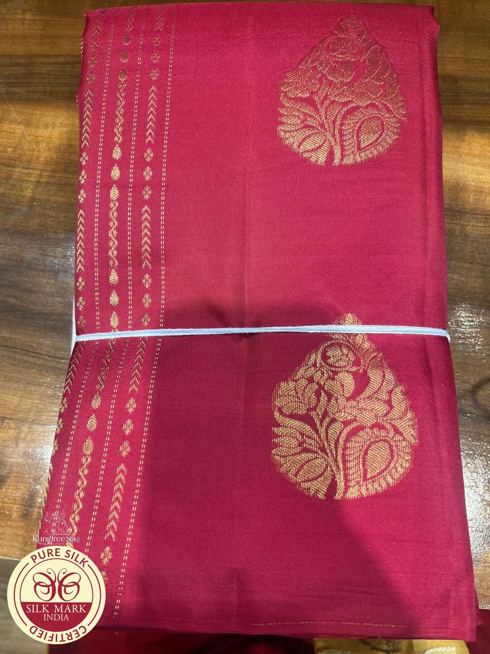 Kanjivaram Borderless Saree – Rani Pink & Aqua Blue with Elegant Zari
