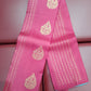 Kanjivaram Borderless Saree – Rani Pink & Aqua Blue with Elegant Zari